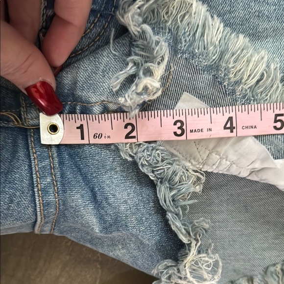 We The Free Blue button fly Denim cut off Shorts - Picture 8 of 12